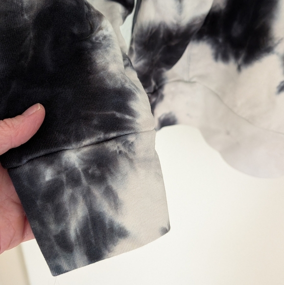 ZARA Black White Tie Dye Hoodie Loose Relaxed Hooded Sweatshirt Top Size M - Picture 6 of 6